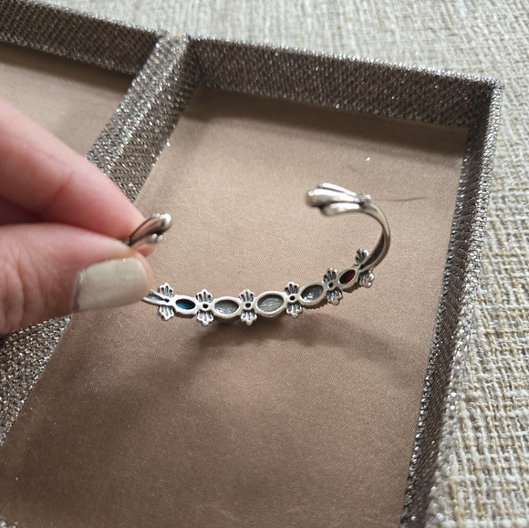 American West Sterling Multi Gemstone Cuff Bracelet - Picture 8 of 12